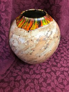 Grateful Gardens pottery yellow orange and brown